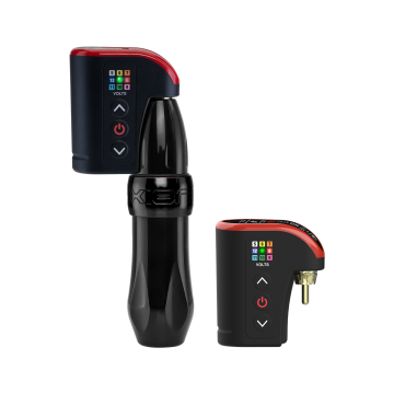 Maszynka rotacyjna FK Irons Spektra Xion - Czarno/Czarno (Stealth) & DarkLab Lightning Bolt - Bezprzewodowy akumulator RCA - Podwójny Maszynka rotacyjna FK Irons Spektra Xion - Czarno/Czarno (Stealth) & DarkLab Lightning Bolt - Bezprzewodowy akumulator RCA - Podwójny