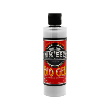 INK-EEZE Tattoo Bio Gel 180 ml professional cleanup gel bottle with red label