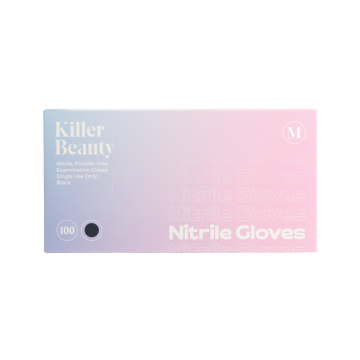 Box of 100 Killer Beauty nitrile black examination gloves size medium