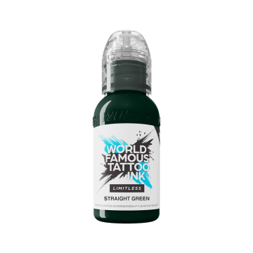 World Famous Limitless Straight Green - Tusz do tatuażu, 30 ml