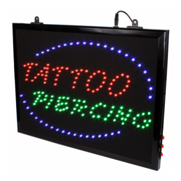 Szyld LED z łańcuszkiem do zawieszenia - Tattoo + Piercing Szyld LED z łańcuszkiem do zawieszenia - Tattoo + Piercing