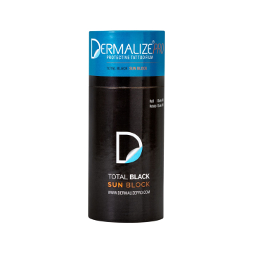 Dermalize Pro Total Black Sun Block - Folia ochronna do tatuażu przeciwsłoneczna, rolka 15 cm x 10 m