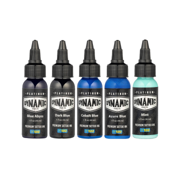 Platinum by Dynamic Lagoon - Zestaw tuszu do tatuażu, 5 x 30 ml