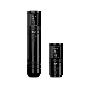 EZ EvoTech Pro - Bezprzewodowy pen do tatuażu + dod. akumulator - Czarny