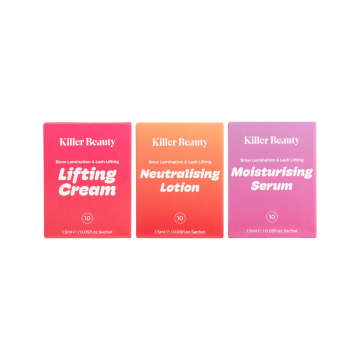 Zabieg liftingu rzęs/laminacji brwi Killer Beauty Vegan Step 1-3 - 30 saszetek x 1,5 ml