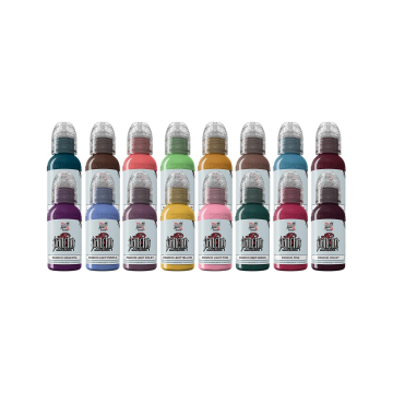 World Famous Limitless A.D. Pancho Pro Colour - Zestaw tuszu do tatuażu, 16 x 30 ml 