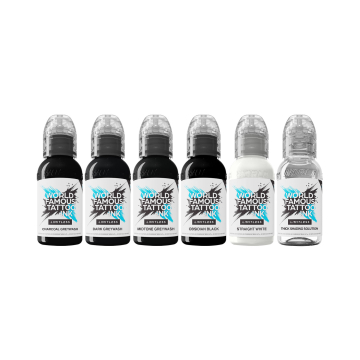 World Famous Limitless Dark - Zestaw tuszu do tatuażu, 6 x 30 ml