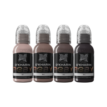 World Famous Limitless Sasha O'Kharin RGBY Blue - Zestaw tuszu do tatuażu, 4x 30 ml