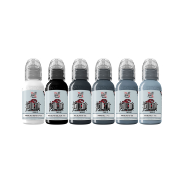 World Famous Limitless A.D. Pancho V2 - Zestaw tuszu do tatuażu, 6 x 30 ml