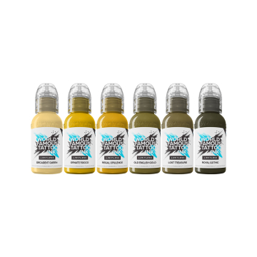 World Famous Limitless Jenna Kerr Baroque - Zestaw tuszu do tatuażu, 6 x 30 ml