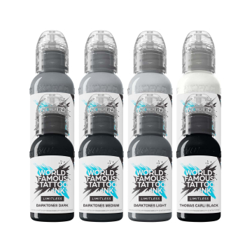 World Famous Limitless Thomas Carli Jarlier Volcanic Tones - Zestaw tuszu do tatuażu, 8 x 30  ml
