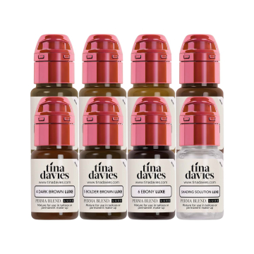 Perma Blend Luxe Tina Davies I Love Ink Eyebrow Collection - Zestaw PMU, 8 x 15 ml