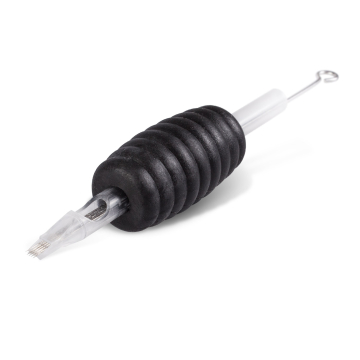 Komplet: jednorazowa rura/dziób Killer Ink, fi 19mm, dziób płaski, z igłami Precision 0,35MM Round Magnum - 25 szt.