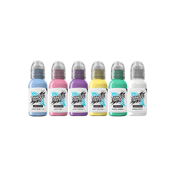 World Famous Limitless Tattoo Ink - Pastel Collection - Zestaw tuszu do tatuażu, 6 x 30 ml