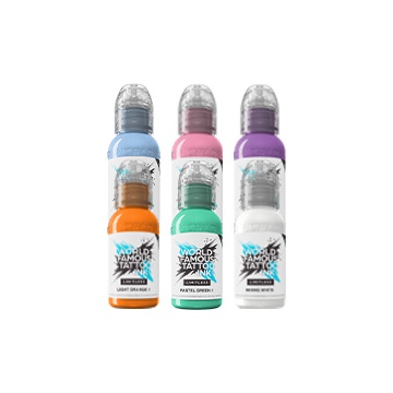 World Famous Limitless Tattoo Ink - Pastel Collection - Zestaw tuszu do tatuażu, 6 x 30 ml