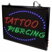 Szyld LED z łańcuszkiem do zawieszenia - Tattoo + Piercing