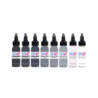 Intenze Ink Gen-Z Power Grey – Zestaw tuszu, 8 x 30 ml