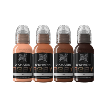 World Famous Limitless Sasha O'Kharin RGBY Red - Zestaw tuszu do tatuażu, 4x 30 ml
