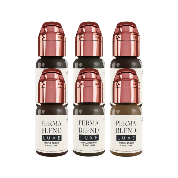 Perma Blend Luxe The Chocolate Collection - Zestaw pigmentów PMU, 6 x 15 ml