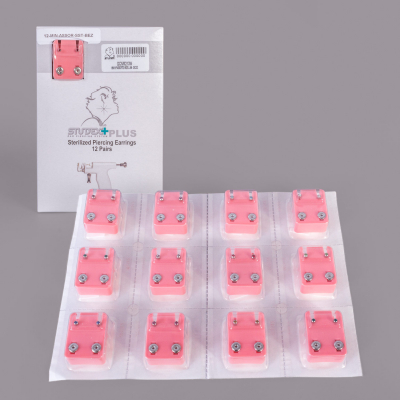 12 par kolczyków Studex MINI z oczkami w 12 kolorach - Wariant stal