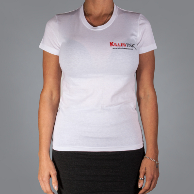 T-Shirt damski z logo Killer Ink - kolor: biały