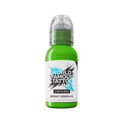 World Famous Limitless Tattoo Ink - Bright Green v2 - Tusz do tatuażu, 30 ml