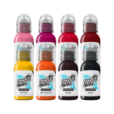 World Famous Limitless Ryan Smith Flower - Zestaw tuszu do tatuażu, 8x 30 ml