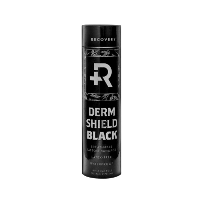 Recovery Derm Shield - Ochronny Przezroczysty w rolce, czarny - 25 cm x 7,3 m