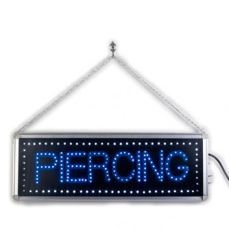 Szyld LED z łańcuszkiem do zawieszenia - Tattoo/Piercing