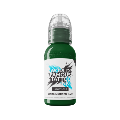 World Famous Limitless Tattoo Ink - Medium Green 1 v2 - Tusz do tatuażu, 30 ml