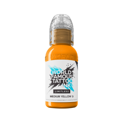 World Famous Limitless - Medium Yellow 3 - Tusz do tatuażu 30ml