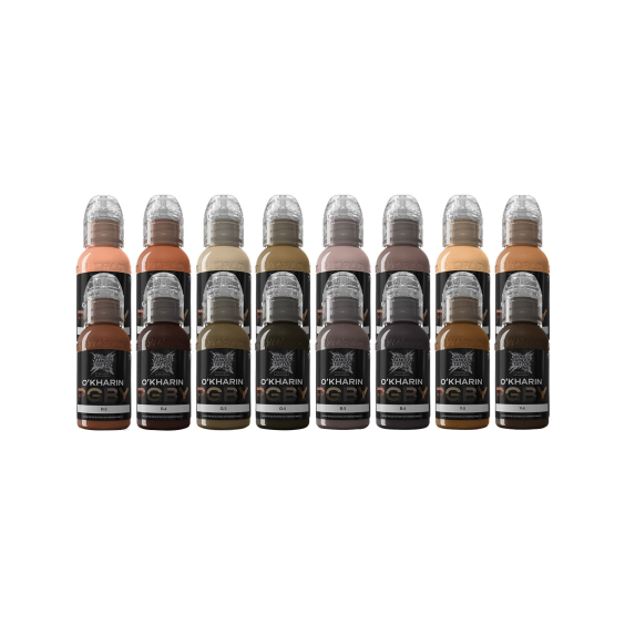 World Famous Limitless Sasha O'Kharin RGBY - Zestaw tuszu do tatuażu, 16x 30 ml
