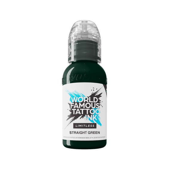 World Famous Limitless Straight Green - Tusz do tatuażu, 30 ml