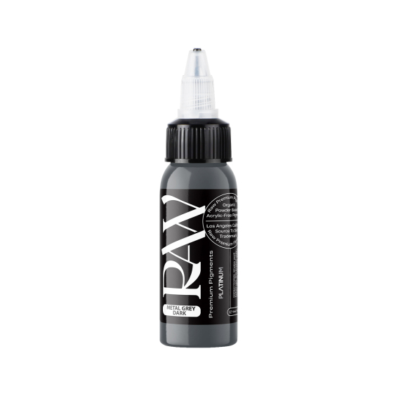 Raw Pigments Platinum Metal Grey Dark - Tusz do tatuażu, 30ml