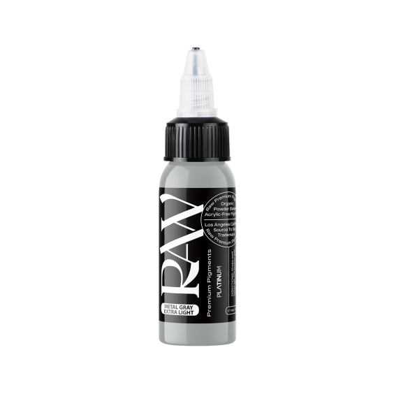 Raw Pigments Platinum Metal Gray Extra Light - Tusz do tatuażu, 30ml