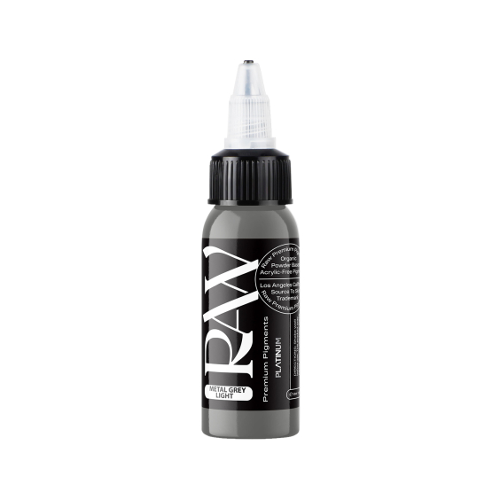 Raw Pigments Platinum Metal Grey Light - Tusz do tatuażu, 30ml