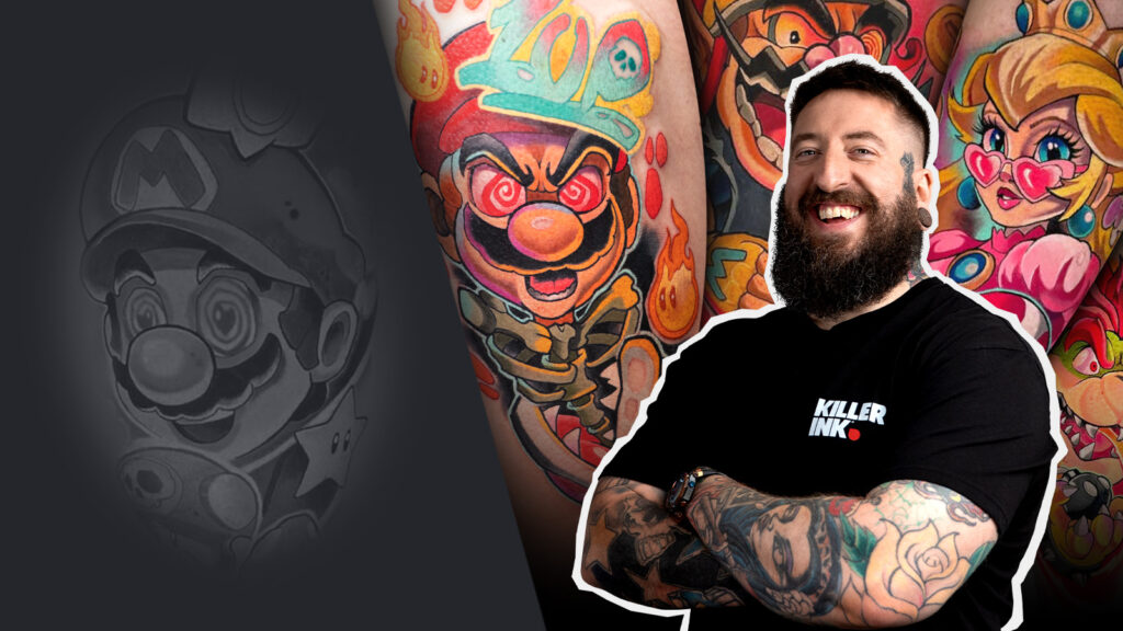 How to Tattoo a Horror-Style Mario with Gazz Tattoos!
